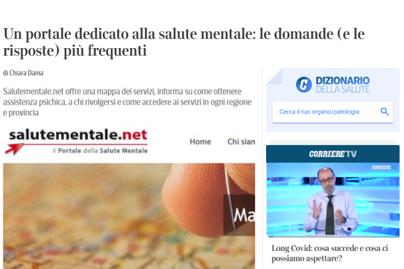 Corriere della Sera: Un portale dedicato alla salute mentale