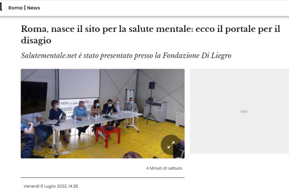 Il Messaggero. Roma, nasce il sito per la salute mentale: ecco il portale per il disagio