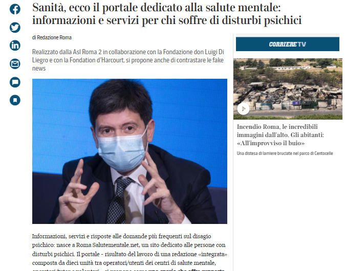 corriere_della_sera_portale_salute_mentale_asl_roma2 Corriere della Sera. Sanità, ecco il portale dedicato alla salute mentale: informazioni e servizi per chi soffre di disturbi psichici