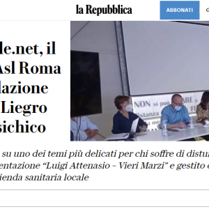 La Repubblica. Arriva salutementale.net, il portale dell’Asl Roma2 e della Fondazione Don Luigi Di Liegro sul disagio psichico