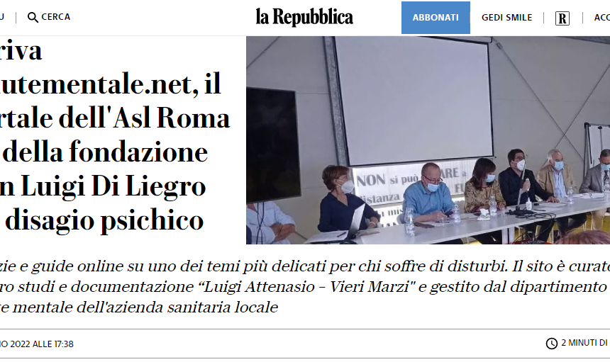 la_repubblica_portale_salute_mentale_asl_roma2 La Repubblica. Arriva salutementale.net, il portale dell’Asl Roma2 e della Fondazione Don Luigi Di Liegro sul disagio psichico