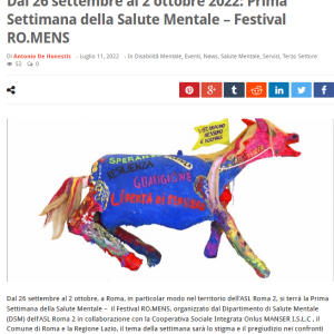 Settimana della Salute Mentale: RO.MENS