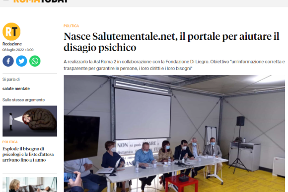 RomaToday. Nasce salutementale.net, il portale per aiutare il disagio psichico