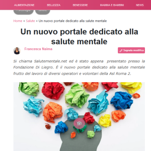 Più Sani più Belli. Un nuovo portale dedicato alla salute mentale