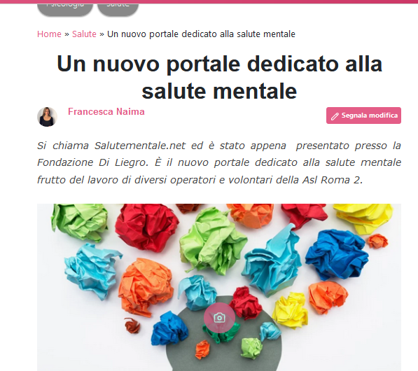 Più Sani più Belli. Un nuovo portale dedicato alla salute mentale