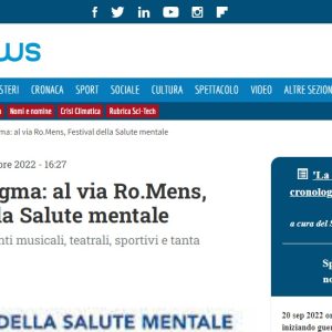 AskaNews. Stop allo stigma: al via Ro.Mens, Festival della Salute mentale
