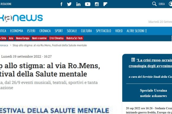AskaNews. Stop allo stigma: al via Ro.Mens, Festival della Salute mentale