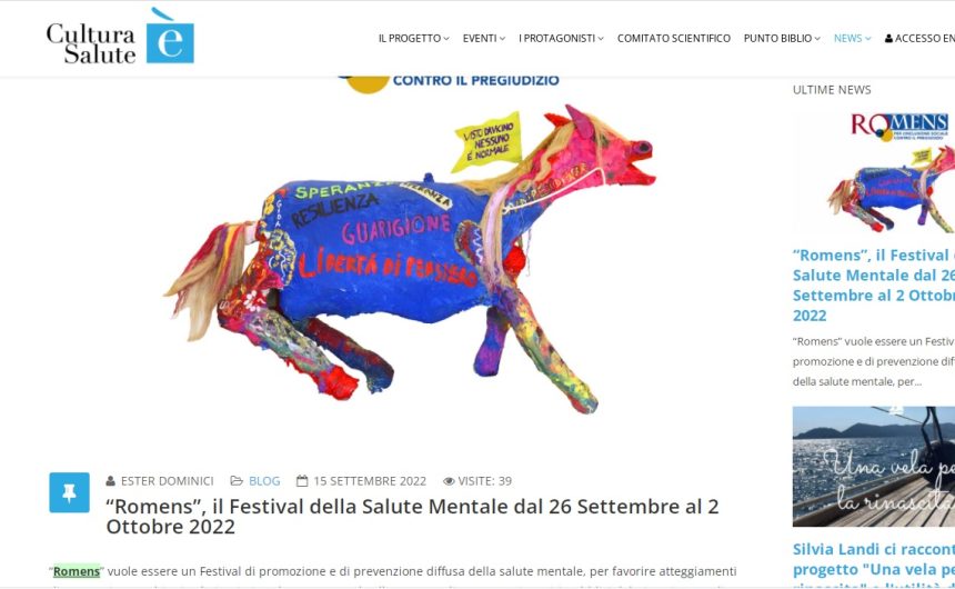 cultura.e Cultura Salute è. “Romens”, il Festival della Salute Mentale dal 26 Settembre al 2 Ottobre 2022