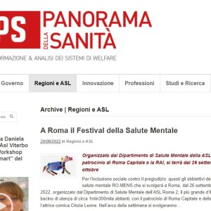 Panorama della Sanità. A Roma il Festival della Salute Mentale