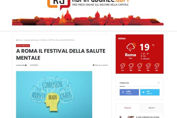 RomaSociale.com. A Roma il Festival della Salute Mentale