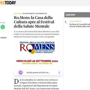 RomaToday. RO.MENS: la Casa della Cultura apre al Festival della Salute Mentale