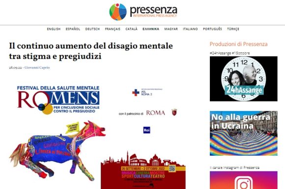 Pressenza international press agency. RO.MENS: Il continuo aumento del disagio mentale tra stigma e pregiudizi