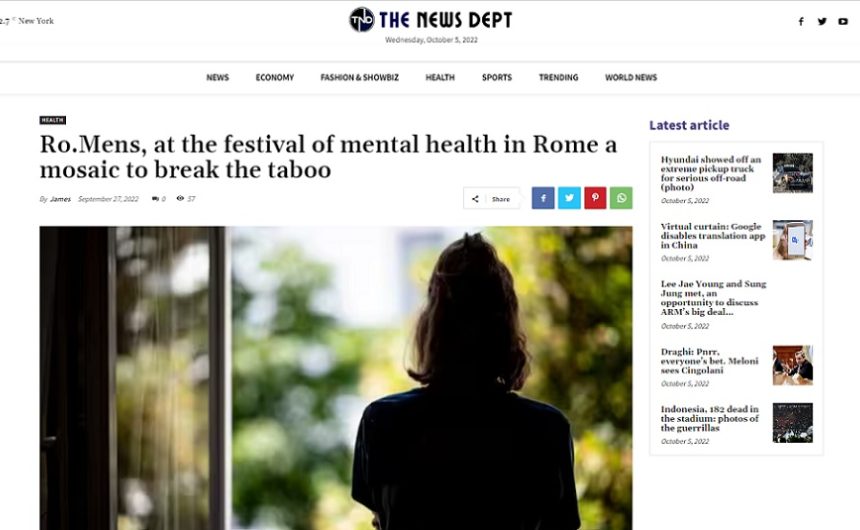 the news dept THE NEWS DEPT. Ro.Mens, at the festival of mental health in Rome a mosaic to break the taboo
