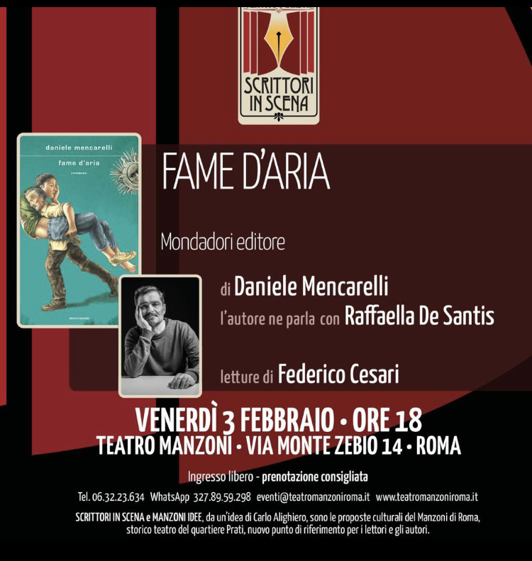 Presentazione dell'ultimo libro di Daniele Mencarelli: Fame d'aria 