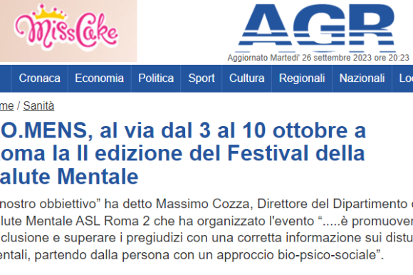 RO.MENS, al via dal 3 al 10 ottobre a Roma la II edizione del Festival della Salute Mentale