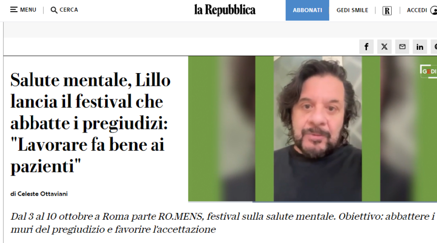 Lillo lancia il festival che abbatte i pregiudizi: “Lavorare fa bene ai pazienti”