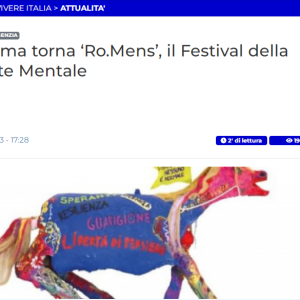Vivere Italia. A Roma torna ‘Ro.Mens’, il Festival della Salute Mentale dal 3 al 10 ottobre