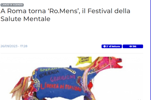 Vivere Italia. A Roma torna ‘Ro.Mens’, il Festival della Salute Mentale dal 3 al 10 ottobre