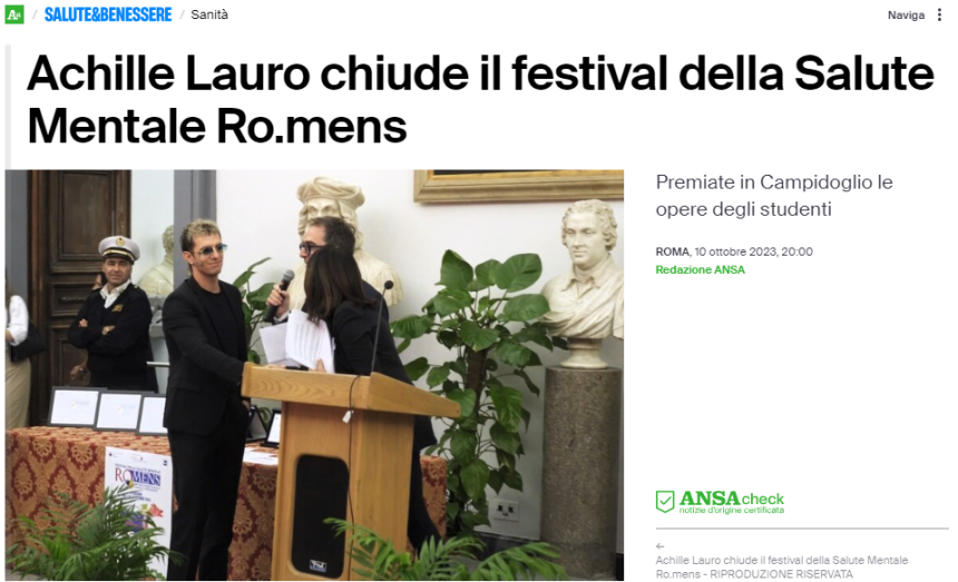 Achille Lauro chiude la seconda edizione del Festival della Salute Mentale Romens