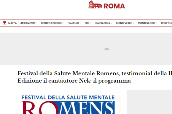 Festival della Salute Mentale Romens, testimonial della II Edizione Nek