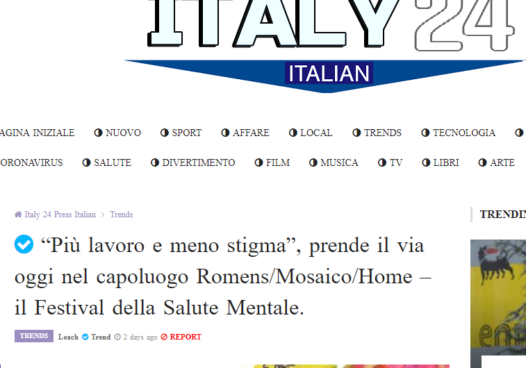 italy “Più lavoro e meno stigma”, al via a Roma Romens il Festival della Salute Mentale