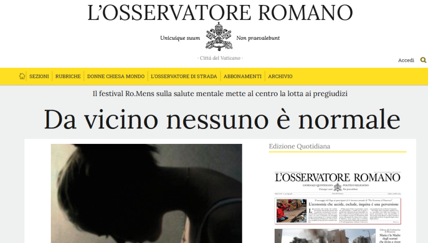 Da vicino nessuno è normale. Il festival Ro.Mens sulla salute mentale