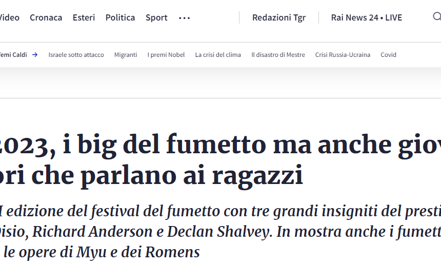 rainews Romics 2023, i big del fumetto ma anche giovani illustratori che parlano ai ragazzi