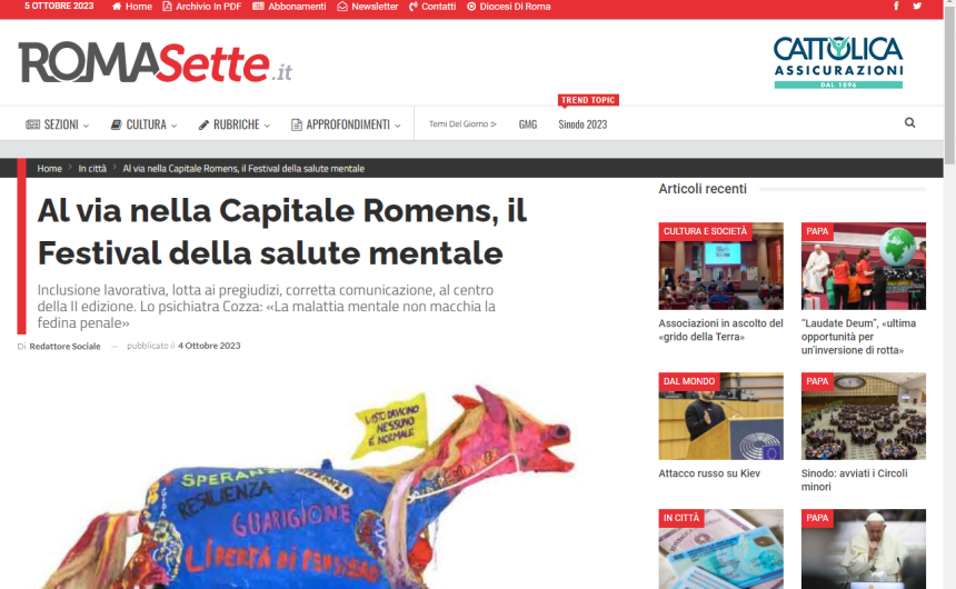 romasette Al via nella Capitale la seconda edizione di Romens, il Festival della salute mentale