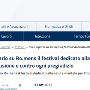 Giù il sipario su Ro.mens il festival dedicato alla salute mentale per l’inclusione