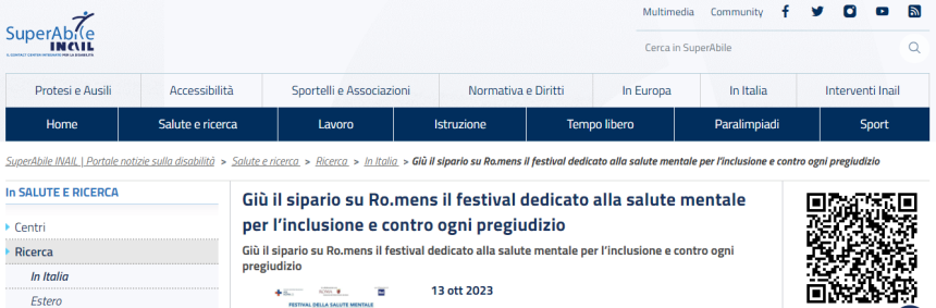 Giù il sipario su Ro.mens il festival dedicato alla salute mentale per l’inclusione