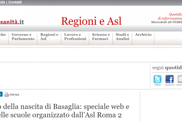 Centenario della nascita di Basaglia: speciale web e incontri nelle scuole organizzato dall’Asl Roma 2