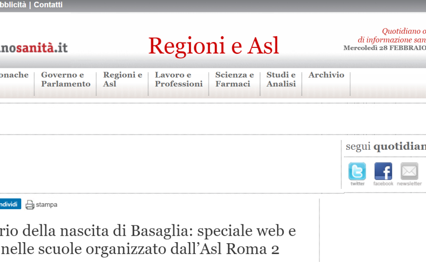 quotidianosanità Centenario della nascita di Basaglia: speciale web e incontri nelle scuole organizzato dall’Asl Roma 2