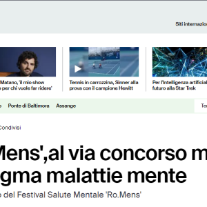 ‘Music@Mens’,al via concorso musica contro stigma malattie mente