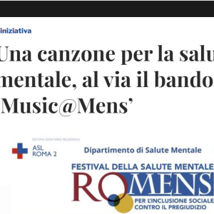 Una canzone per la salute mentale, al via il bando ‘Music@Mens’