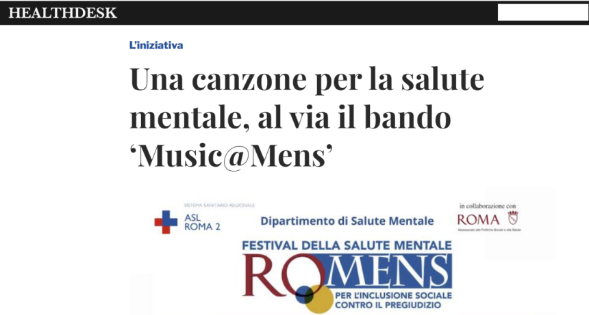 Una canzone per la salute mentale, al via il bando ‘Music@Mens’