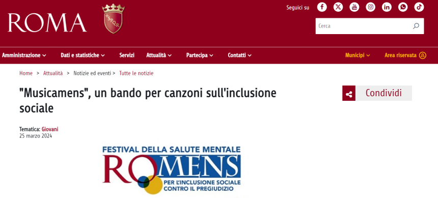 “Musicamens”, un bando per canzoni sull’inclusione sociale