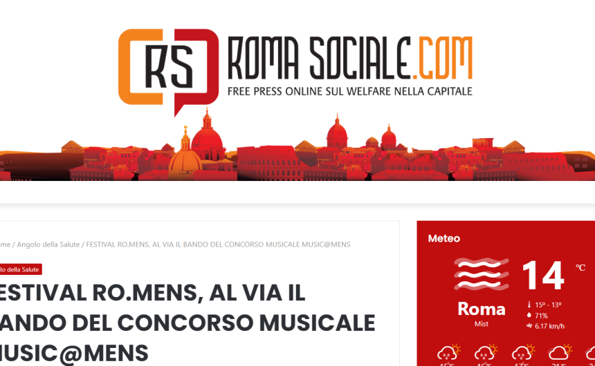 FESTIVAL RO.MENS, AL VIA IL BANDO DEL CONCORSO MUSICALE MUSIC@MENS