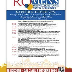 Evento finale di RO.MENS con Premiazione dei primi tre brani finalisti e dei due vincitori del concorso Music@Mens