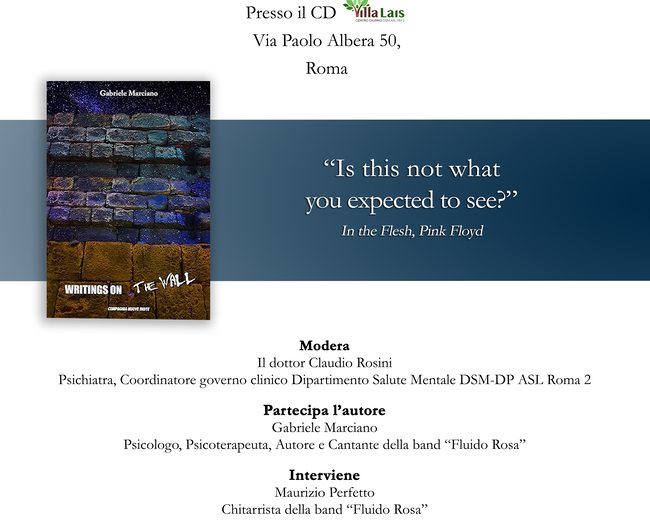 Incontro con l’autore Gabriele Marciano su “Writings on the wall”. Dialogo tra musica e psiche