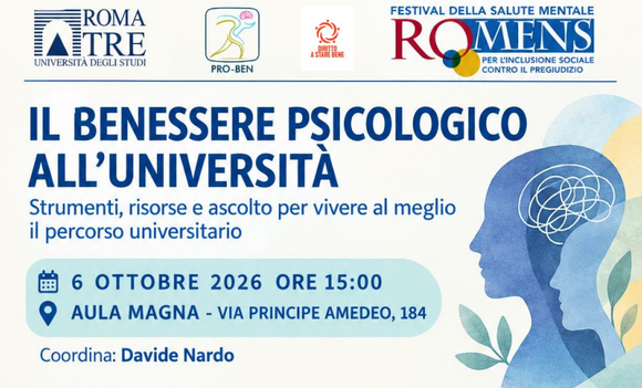 rome3_romens (1) RO.MENS in collaborazione con Roma Tre, per la Giornata Mondiale della Salute Mentale